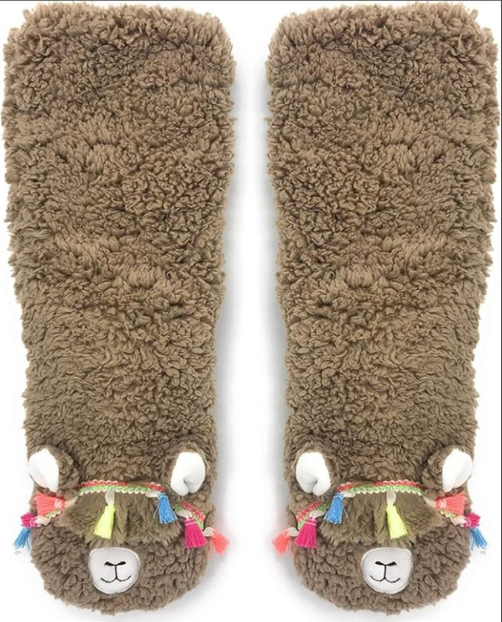 Women's Super Soft Llama Synthetic Sherpa Slipper Socks One Size 3D New NWT